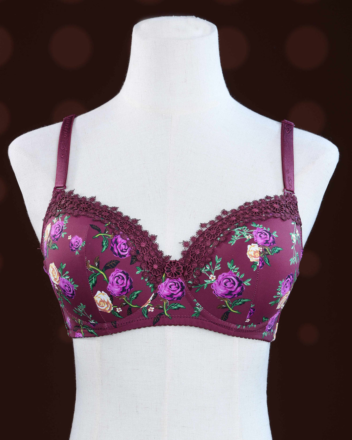 Dark Purple Color Padded Brassiere
