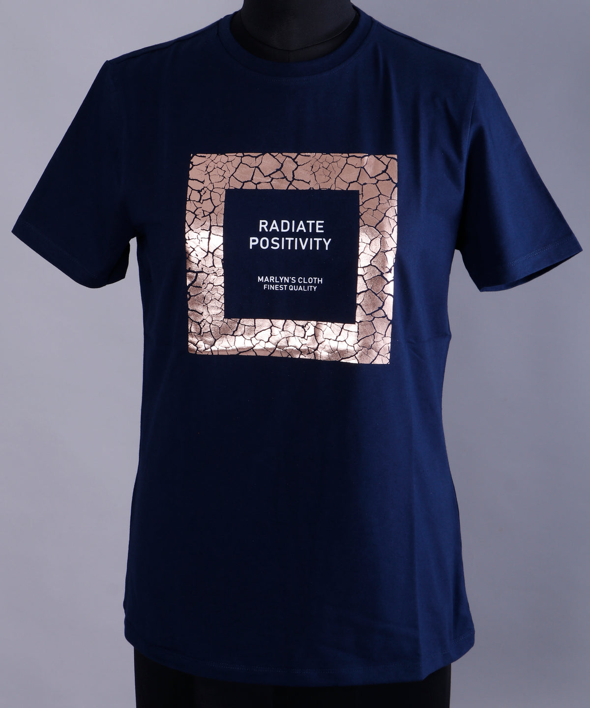 Round Neck Navy Blue Women's T-Shirt
