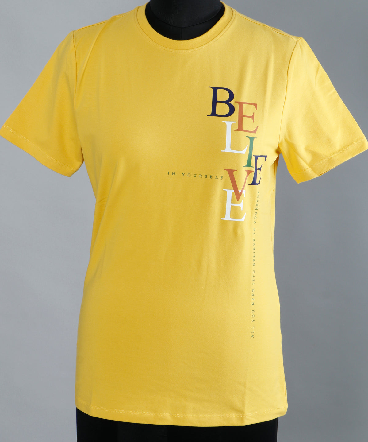 Round Neck Yellow Women's T-Shirt