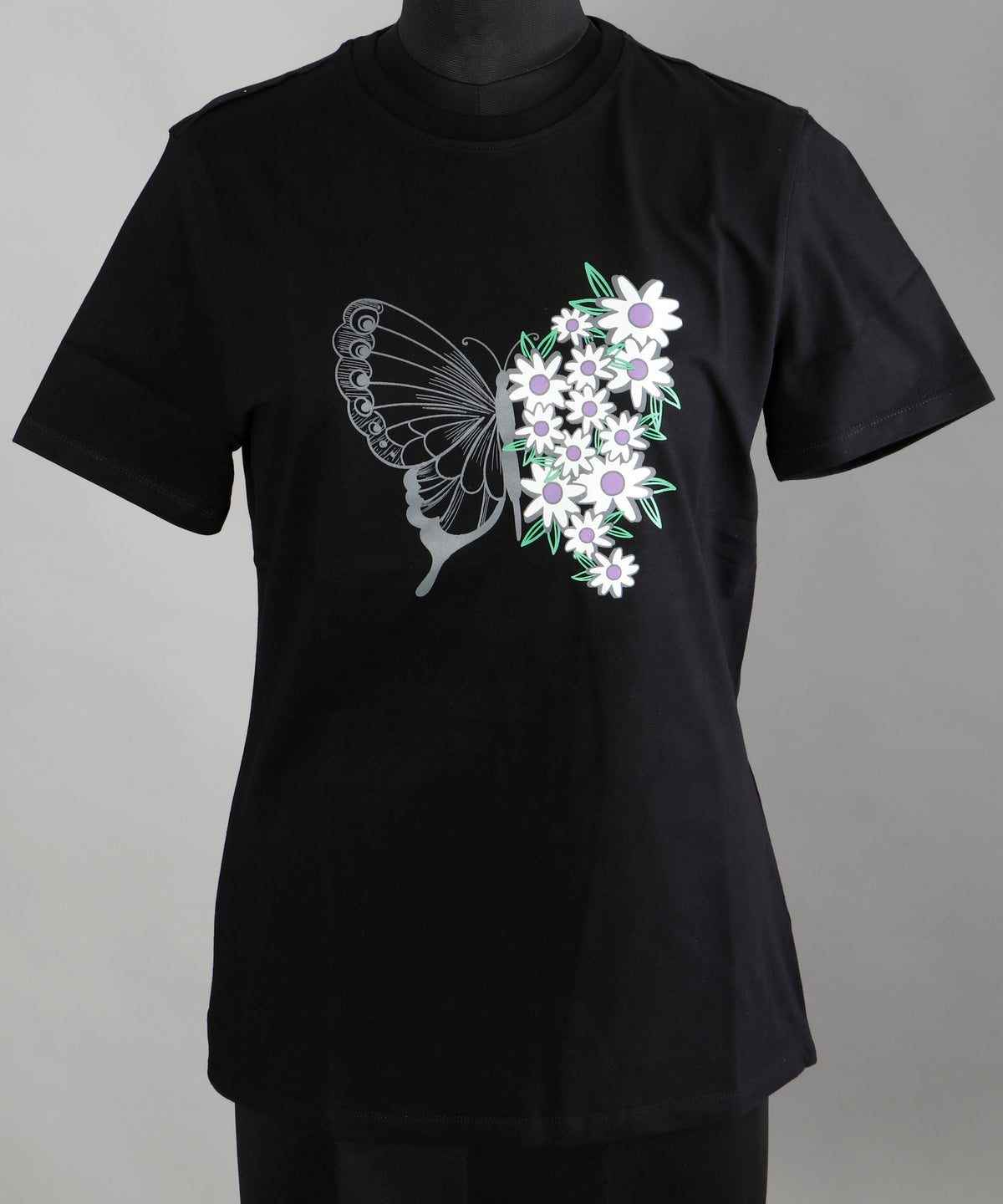 Round Neck Black Women's T-Shirt